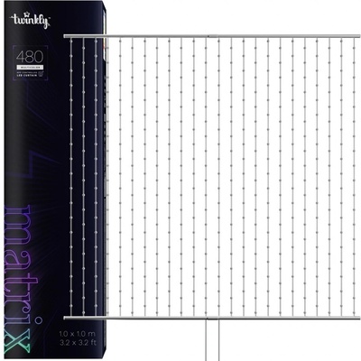 Twinkly Twinkly TWW480STP-TEU LED RGB Stmievateľný vianočný záves LED 1x1m Wi-Fi TW0061