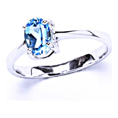 Čištín Zlatý prsten přírodní topaz swiss bílé i žluté zlato T 1246