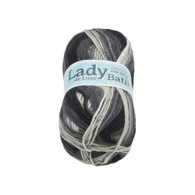 Lady de Luxe BATIK 100 g – 604 biela, sivá