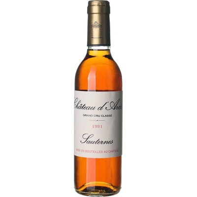 Château D'Arche Sauternes Grand Cru sladké bílé 1991 14% 0,375 l (holá láhev)