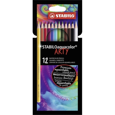 Pastelky STABILO aquacolor, sada 12 ks v kartonovém pouzdru"ARTY"