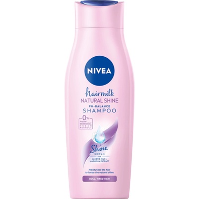 Nivea HC Шампоан за блясък Hairmilk Natural Shine Шампоан за коса дамски 400ml