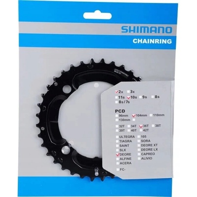 Převodník Shimano FC-M617 36 zubů Deore Černý 2x10 rychlostí – Zboží Dáma