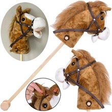 Hobby Horse Interaktivní koník Mustang na tyči se zvuky Světle hnědá
