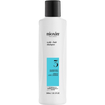Nioxin System 3 čistiaci šampón na farbené mierne rednúce vlasy 300 ml