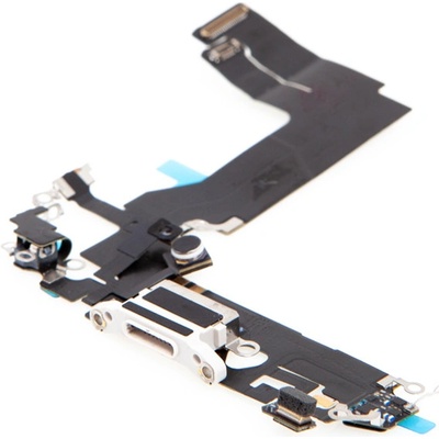 AppleMix Napájací a dátový konektor s flex káblom + mikrofóny pre Apple iPhone 13 mini - biely - kvalita A+