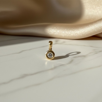 GEMS Minimalistický briliantový zlatý prívesok 382002800099