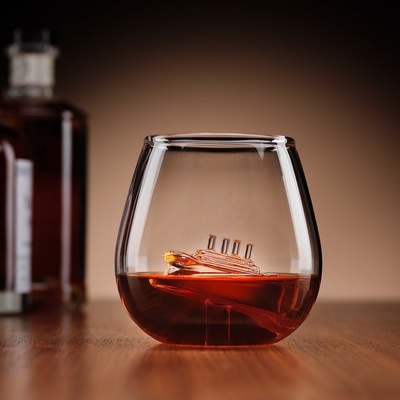 Bar Bespoke Стъклена Чаша с Кораб