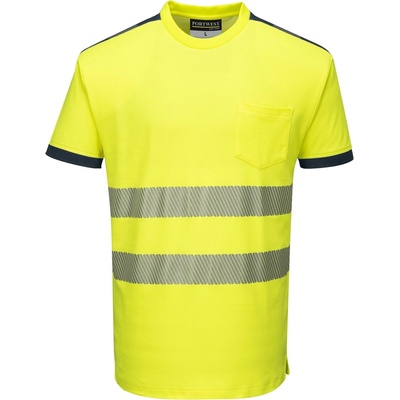 Portwest HI-VIS PW3 T181 reflexné tričko HV žltá/námorná modrá XXXL