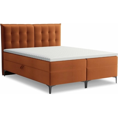 Makamii Mikana boxspring červená / oranžová / hnědá