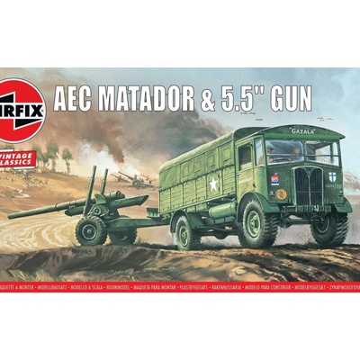 AIRFIX Classic Kit VINTAGE military A01314V AEC Matador & 5.5 Gun 30-A01314V 1:76