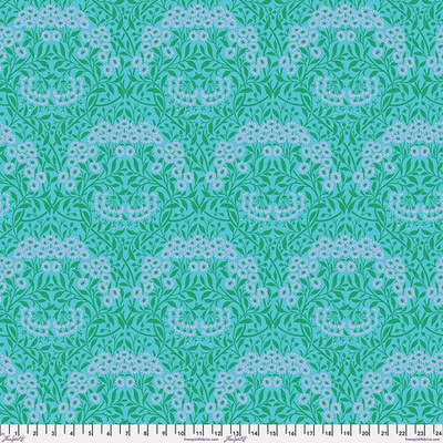 Bavlněná látka květinová modrá | Kaffe Fassett x Morris & Co – Michaelmas Daisy