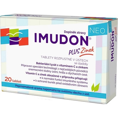 IMUDON NEO +Zinok tbl.20 rozpustný v ústach so sladidlami