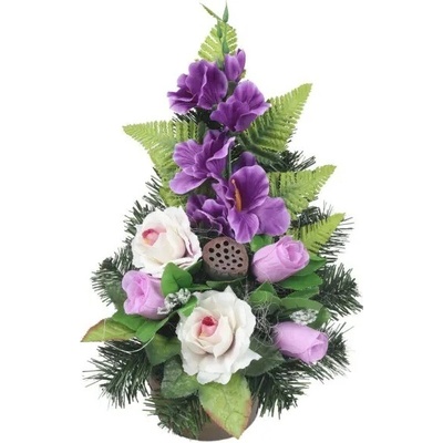 Ikebana 4062 gladiola a ruže umelá kvetinová väzba
