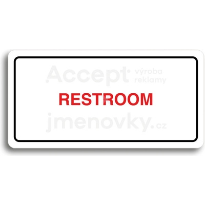 ACCEPT Piktogram RESTROOM - bílá tabulka - barevný tisk