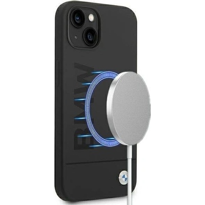 BMW Кейс BMW BMHMP14MSLBLBK за iPhone 14 Plus 6.7", черен / черен, твърд, Silicone Signature Logo Magsafe (3666339072315)