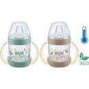 Dojčenské fľaše Nuk fľaša dojčenská For Nature s kontrolou teploty zelená 150 ml