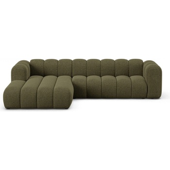 Micadoni Зелен шенилов ъглов диван (ляв ъгъл) Lupine - Micadoni (MIC_LC_L_214_F1_LUPINE4)
