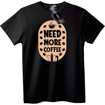 NOONEBRAND Тениска Нужда от повече кафе - XL, Black