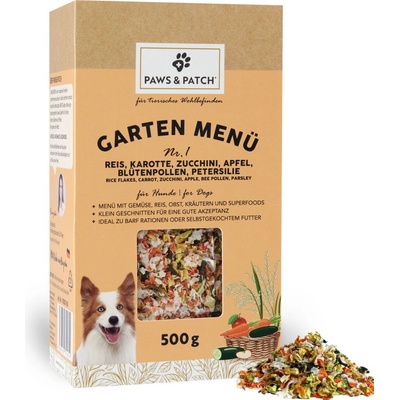 Paws & Patch Garten Menü pre psov č. 1 ryža mrkva cuketa jablko peľ petržlen