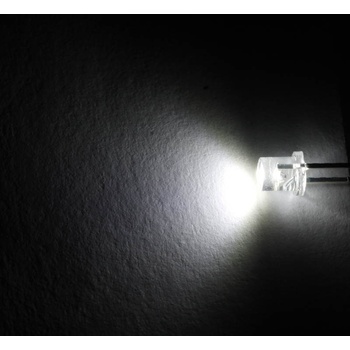 Optosupply LED 3mm stud. bílá 1800mcd/140° čirá