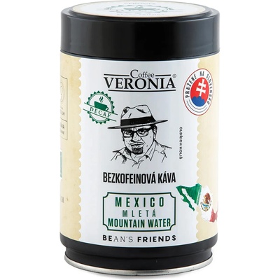 EuroCoffee Bezkofeinová káva Mexiko Mountain Water Mletá káva mexico mleta bezkofeinu 200 g