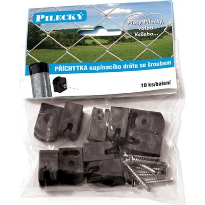 Příchytka napínacího drátu se šroubem, černá
