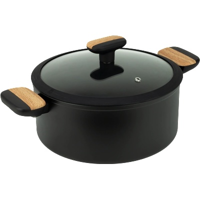 HORECANO HOME-Тенджера с капак 26x12cm BLACK AND WOOD (DFC-SC16-26) (0183167)