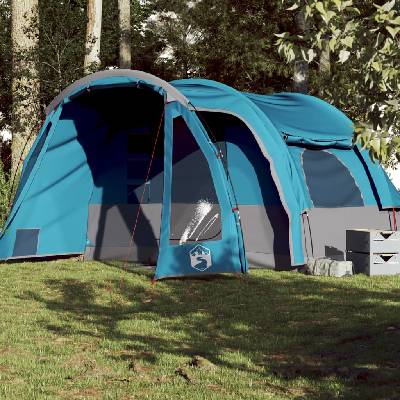 vidaXL Семейна палатка, 6-местна, синя, водоустойчива (94732)