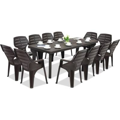 BICA Градинска мебел Bergen/Marne за 12 души Бика кафява (BC437BR + 12xBC27BR)