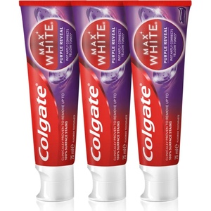 Colgate Max White Purple Reveal освежаваща паста за зъби 3x75ml