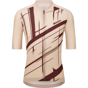 Santini Мъжка фланелка с къс ръкав за колоездене Santini Sketch S/S Jersey Cycling jersey - Cappuccino - размер XXL (056-3863-0216)