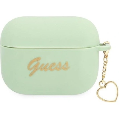 Guess Калъф GUAPLSCHSN за AirPods Pro, зелен, Silicone Charm Heart Collection (GUE001945-0)
