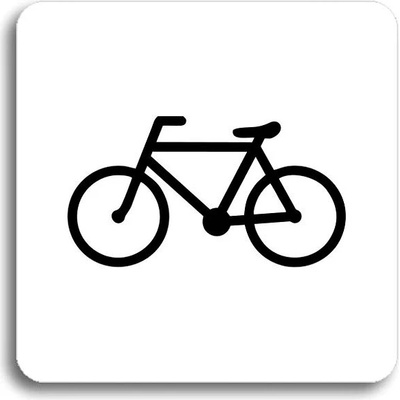 Accept Piktogram " bicykel" (80 × 80 mm) (biela tabuľka - čierna tlač bez rámčeka)
