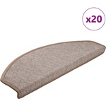 vidaXL Изтривалки за стълби, 20 бр. , 65x24x4 см, светлокафяви, полукръгли, големи (3365791)