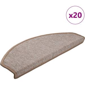 vidaXL Изтривалки за стълби, 20 бр. , 65x24x4 см, светлокафяви, полукръгли, големи (3365791)