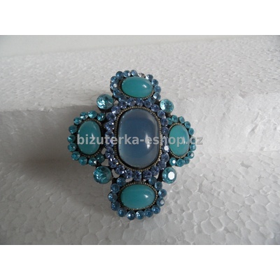 Bizuterka-eshop.cz brož modrá s kamínky BZ-03237