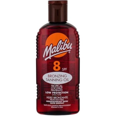 Malibu Bronzing Tanning Oil SPF8 водоустойчиво бронзиращо слънцезащитно масло с аромат на кокос 200 ml
