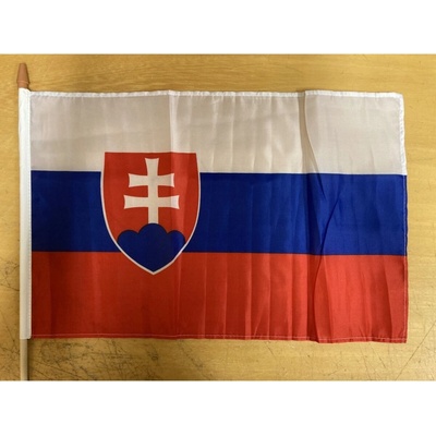 UniformyCZ Vlajka na drevenej tyči Slovensko 30x50 cm - farebná