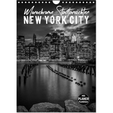 NEW YORK CITY Monochrome Stadtansichten Wand DIN A4 hoch CALVENDO Monats 2024