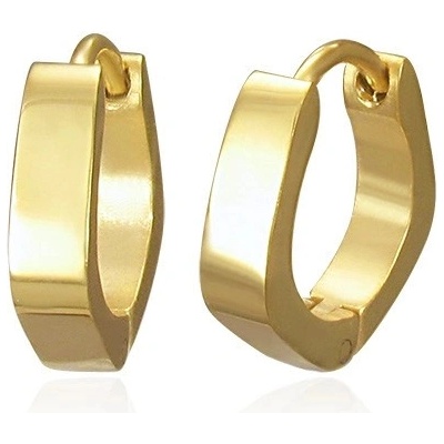 Šperky eshop ocelové kloubové náušnice lesklá podkova zlaté barvy X06.17