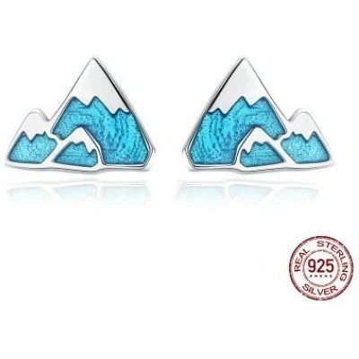 Prošperk stříbrné náušnice pecky hory modré S1804