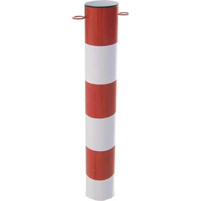 Kovový sloupek Premium Fix 110 k zabetonování – v.120 cm, červeno-bílá
