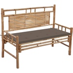 vidaXL Градинска пейка с възглавница, 120 см, бамбук (3063884)
