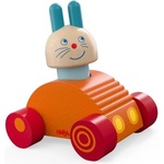 HABA Дървена играчка 2в1 Дървена кола и люлка Зайче (2012240001)