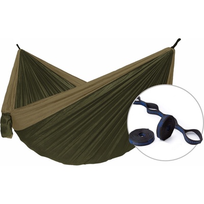 Hamaka Camping double + Slap Strap hnedá