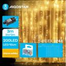 Aigostar LED Vonkajšia vianočná reťaz 200xLED 8 funkcií 5x2m IP44 teplá biela AI0457
