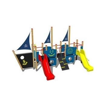Playground veľká dizajnová zostava dve šmýkačky 4U505D