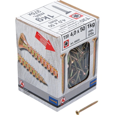 Kraftmann 88025 Viacúčelové skrutky T-profil T20 4,0 x 50 mm 1 kg / 375 ks
