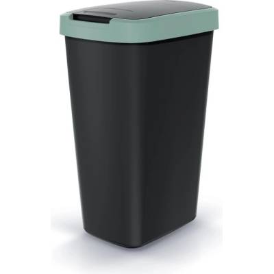 Rauman Odpadkový kôš s farebným vekom, 45 l zelená / čierna